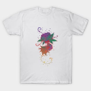 Abstract Rainbow Rose Tattoo T-Shirt